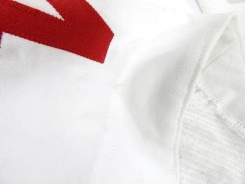 San Francisco 49ers Jerome Simpson 14 Oyun Kullanılmış Beyaz Forma 40 15-İmzasız NFL Oyun Kullanılmış Formalar