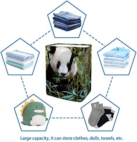 Panda Orman Baskı Katlanabilir çamaşır Sepeti, 60L Su Geçirmez çamaşır sepetleri Çamaşır Kutusu Giysi Oyuncak Depolama