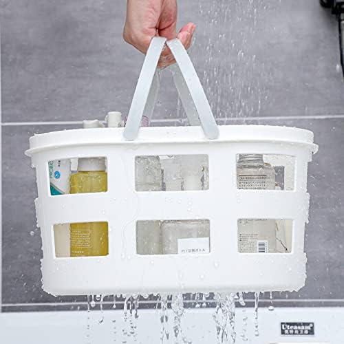 Anyoıfax Taşınabilir duş rafı Tote Plastik saplı sepet Temizlik Malzemeleri Caddy Depolama Organizatör Kutusu Banyo,