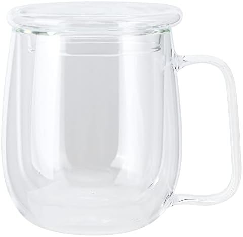 RAKUTE Bira çay bardağı, 300 ml Çift Katmanlı çay bardağı Şeffaf Kahve kulplu kupa ve Kapaklı Bira Içecek kupa